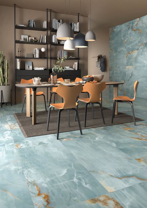 Imola The Room Aqua Blue Gold Matt 60x120cm - Please call or email to order