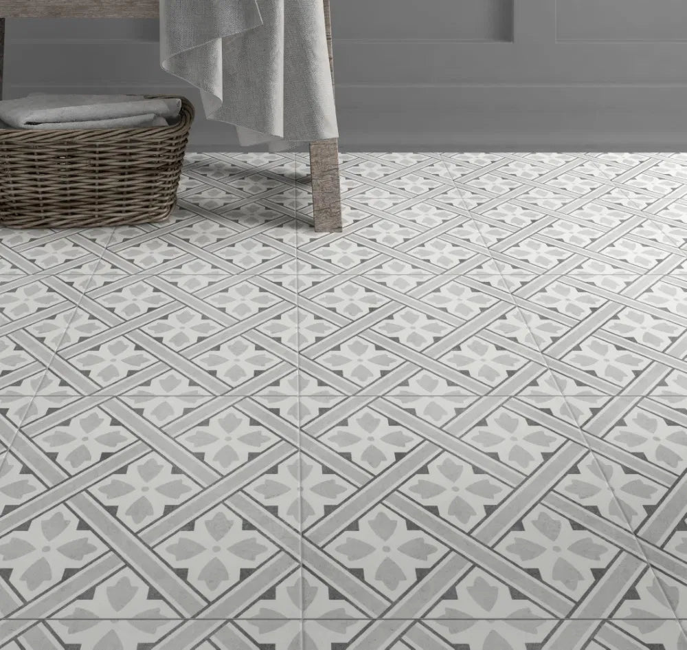 Impex Patterned D M J Grey 33x33cm
